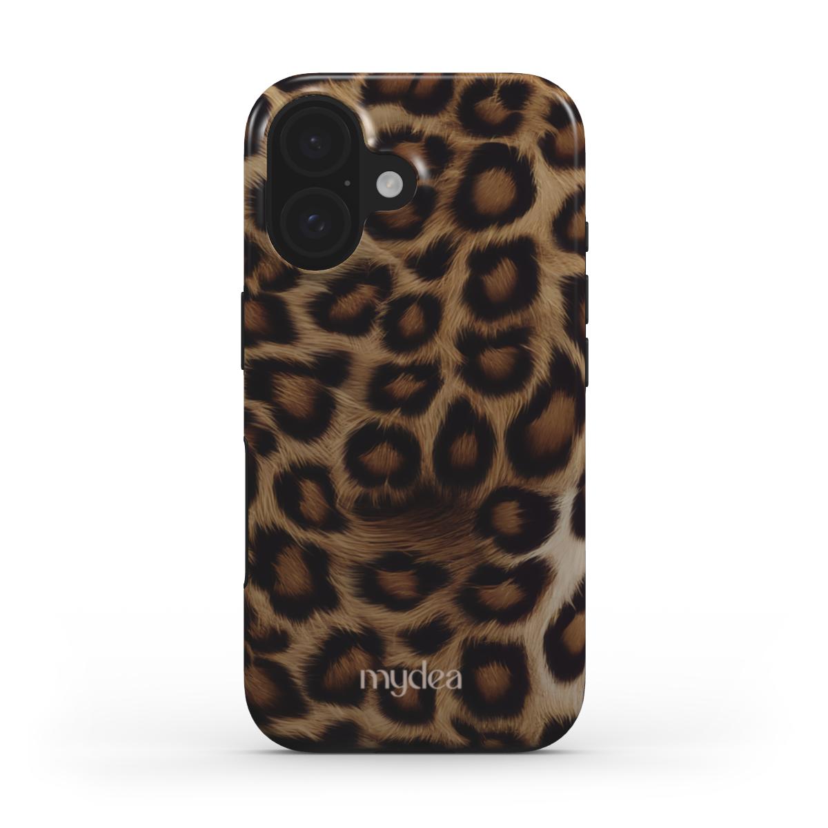 Cover Tough MagSafe con stampa leopardata realistica e finitura lucida – look iconico, grintoso e glamour