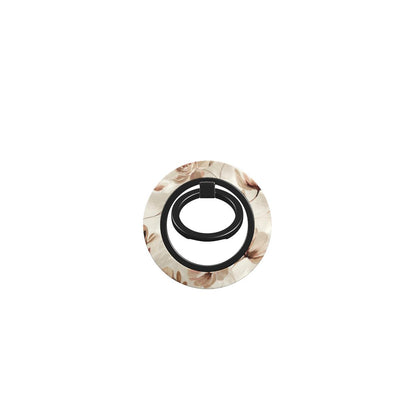Supporto ad anello magnetico per smartphone con stampa beige floreale, visto frontalmente su sfondo bianco, compatibile MagSafe.

