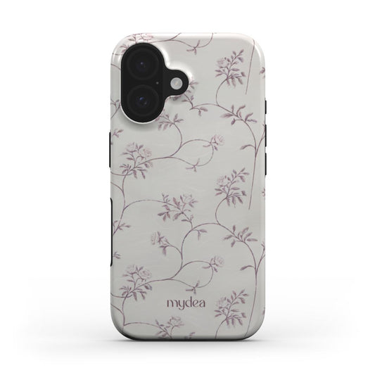 Cover Tough MagSafe floreale color lavanda su fondo crema – stile vintage e raffinato